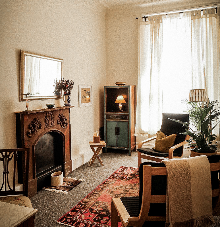 A calm, private London consulting room used for psychosexual therapy